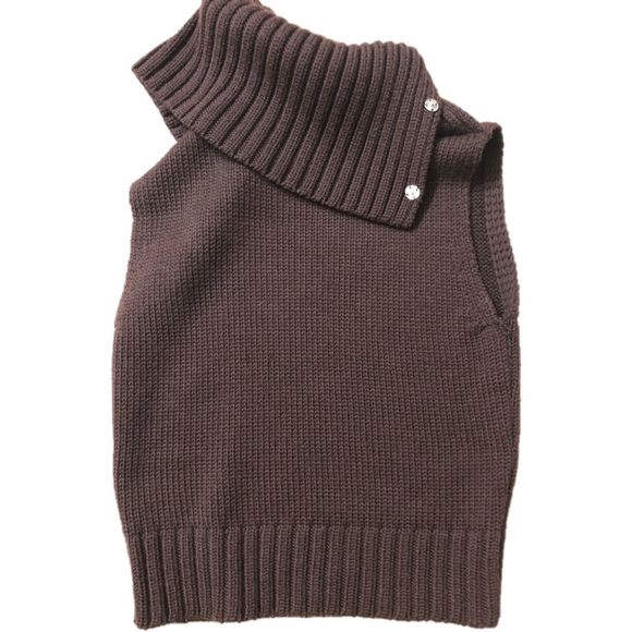 Theory Sweaters - THEORY Turtleneck Sleeveless Sweater Brown Chunky